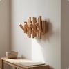 Appendiabiti Pieghevole Stile Nordico in Legno da Parete Facile da Installare Appendi Muro Senza Attrezzi