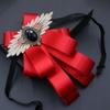 Fashion Faux Stone Men's Suit Lapel Flowers Alloy Polyester Bow Tie Necktie Neck Decoration Groom Formal Suit