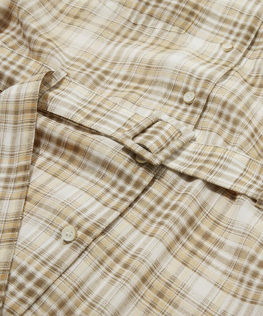 Penfield Chiffon Check Straight Dress Yellow_Fs1Ws01F