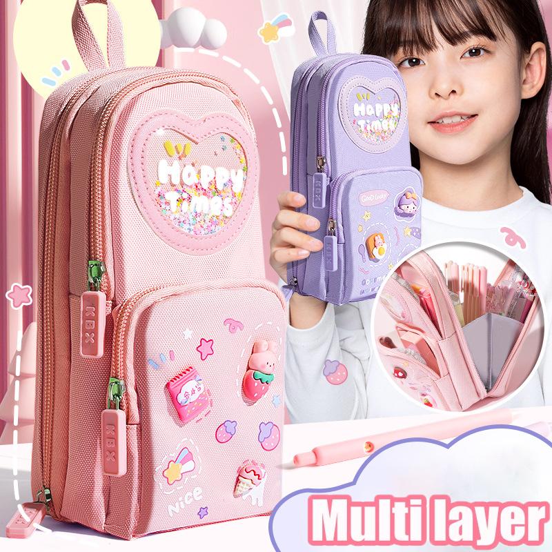 1 stück Federmäppchen Große Kapazität Canvas Bleistiftbeutel Beutelhalter Box für Mädchen Schüler Schreibwaren Schulbedarf