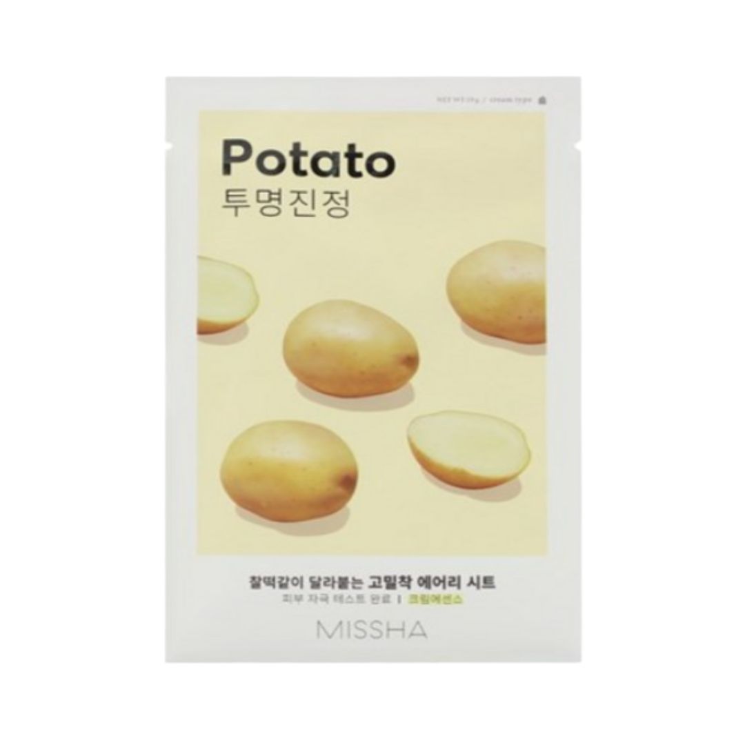 MISSHA Airy Fit Sheet Mask Potato Brightening & Soothing Face Mask 19g x 20 Sheets