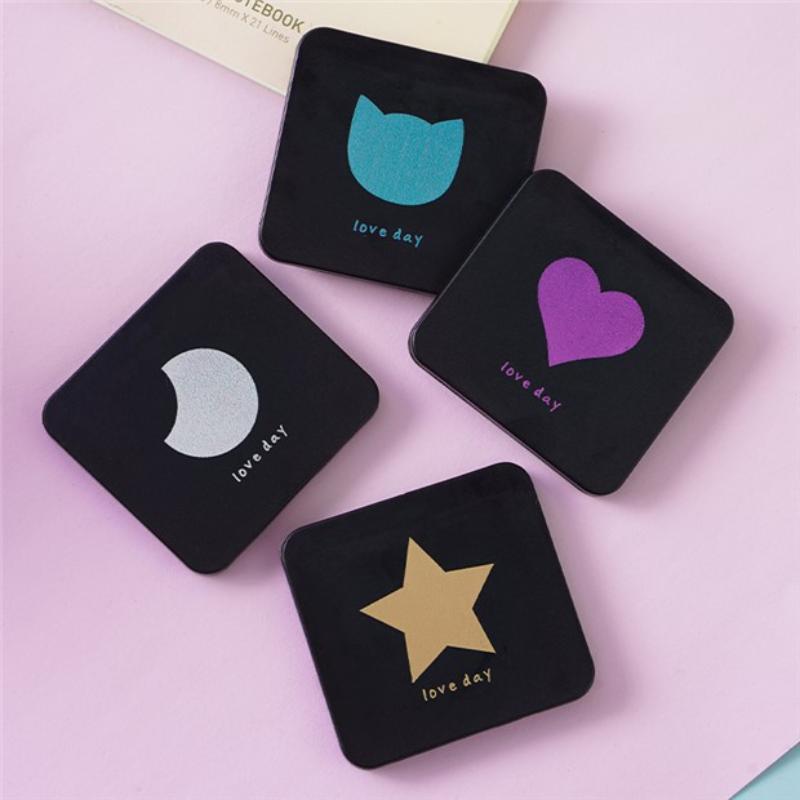 Portable Foldable Makeup Mirror Double-Sided Mirror Student Dormitory Desktop Multifunctional Fashion Decorative Mirrors Gift