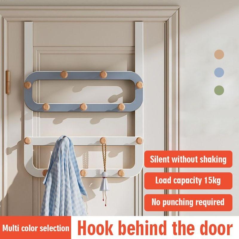 Hanging Clothes Hook Behind The Door No Drilling Installation Multiple Rows Hangers Wall Mount Bedroom Clothes Hook