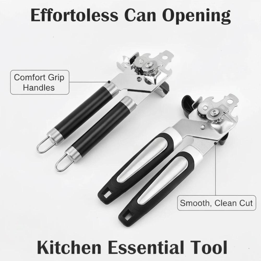 Non Slip Can Opener Compact Tin Can Opener Heavy Duty Bottle Opener Kitchen Gadgets