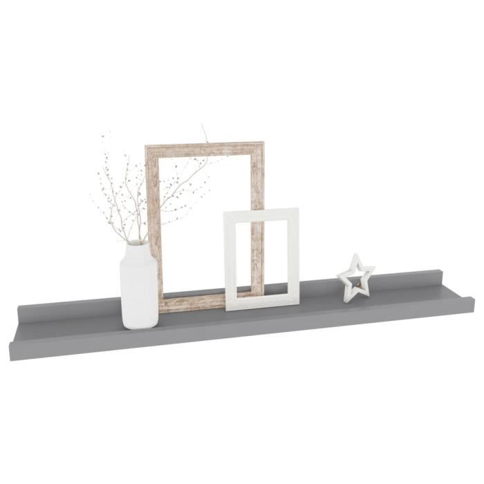 VidaXL Étagères murales 4 pcs Gris 60x9x3 cm