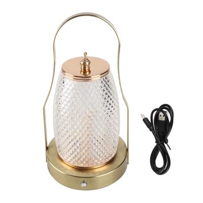 Cordless Lantern 3 Color Temp Stepless Dimming Rechargeable Retro LED Table Lamp with Handle for
