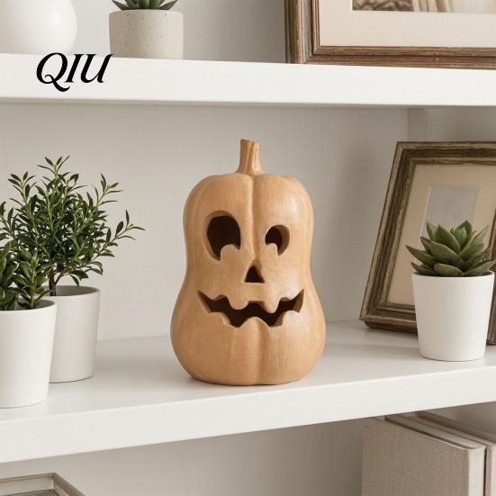 Adornos Duraderos de Resina Linterna de Calabaza, Figura Hueca de Mesa, Regalo para Amantes de Halloween Centros de Mesa Decorativos Y Acción de Gracias