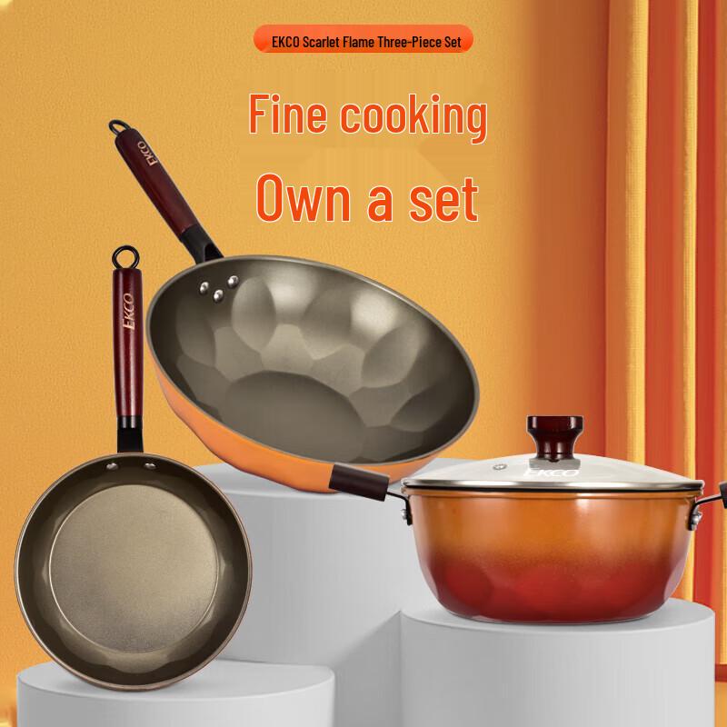 EKCO Blazing Light 3-Piece Stainless Steel Cookware Set