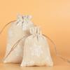 12pcs Linen Drawstring Bag Christmas Gift Apple Packaging Candy Decoration Storage Bag Drawstring Bag