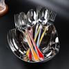 Enamel Color Western Food 304 Stainless Steel Tableware Set Stainless Steel Knife, Fork and Spoon Five-piece Set Steak Knife and Fork