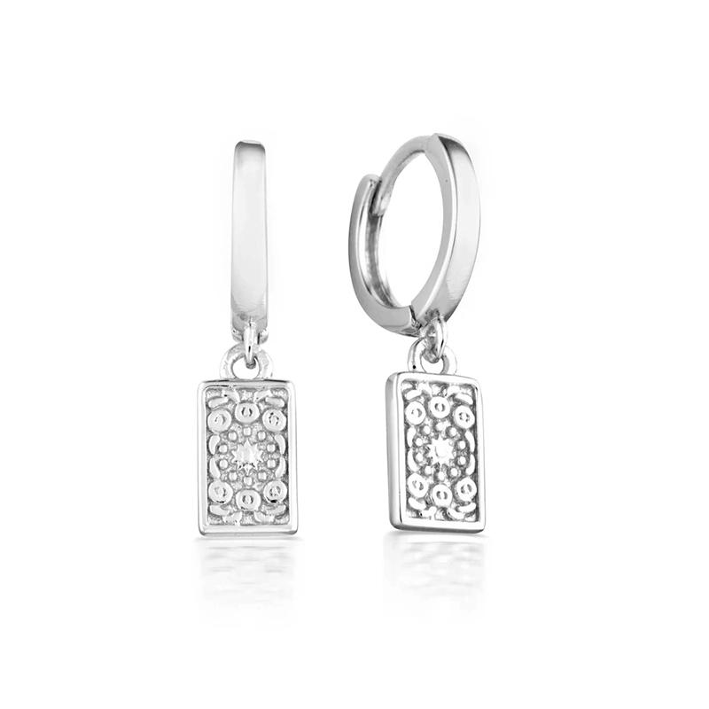 925 Silver Needle Vintage Geometric Pendant Earrings Round/Square/Shell Earrings for Women Fashion Jewelry Pendientes