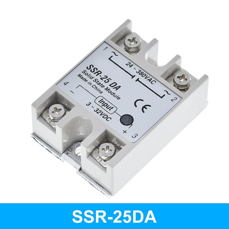 1/2/5PCS Solid State Relay SSR-10DA SSR-25DA SSR-40DA SSR-50DA 10A 25A 40A 50A DC 3-32V TO DC 24-380V AC SSR For Relay Module