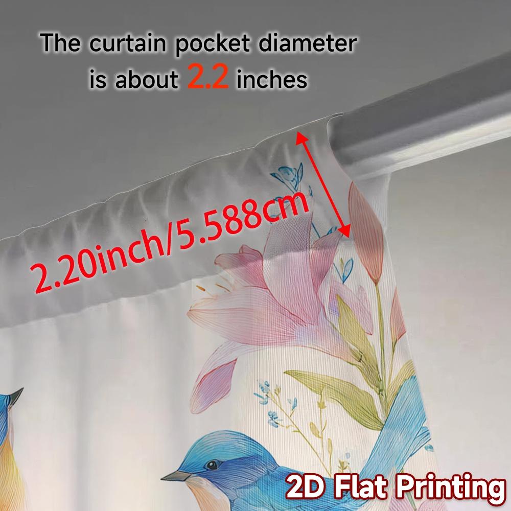 2D Flat Printing  JIT 2pcs   Curtains (Without Rod) Garden Serenade Popular Window Curtain Versatile Durable Polyester Curtains