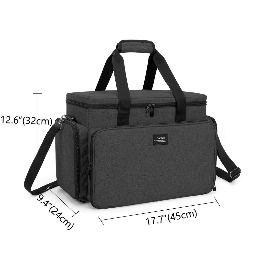 CURMIO Sewing Machine Storage Bag, Carrying Case for Sewing Machines, Black