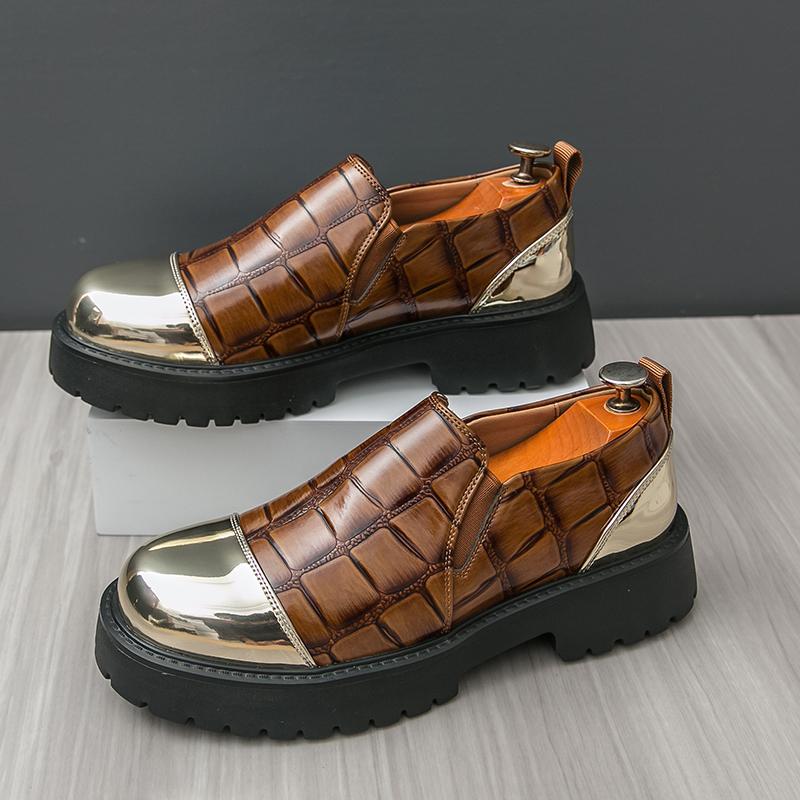 Fashion Size 38-46 Classic Men Thick-soled Loafers European American Casual Business Fashion Brand Leather Shoes Gentleman's Shoes Men