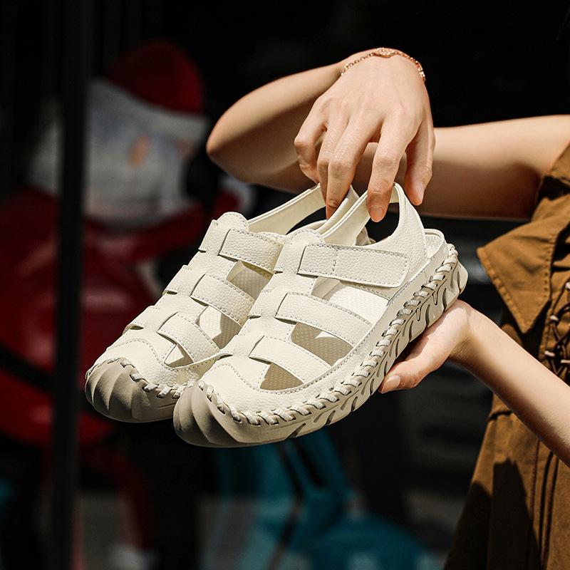 Summer Baotou Outdoor Casual Sandals Men's Sewn Men's Outer Wear Beach Shoes Handmade Leather Sandals Large Size