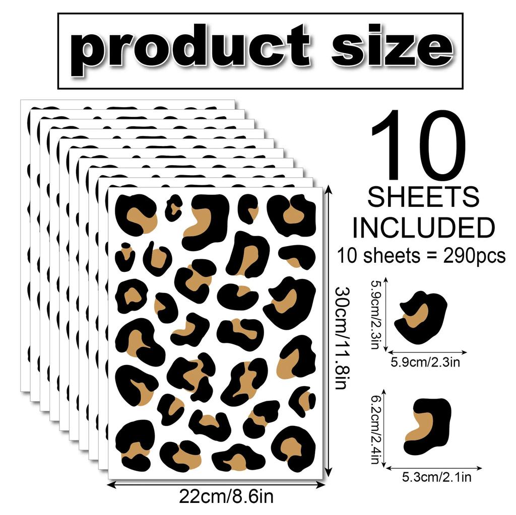 10 lap leopárdmintás fali matrica szabálytalan pont egyszerű stílus fekete textúra háttér fal vinil matricák lakásdekoráció