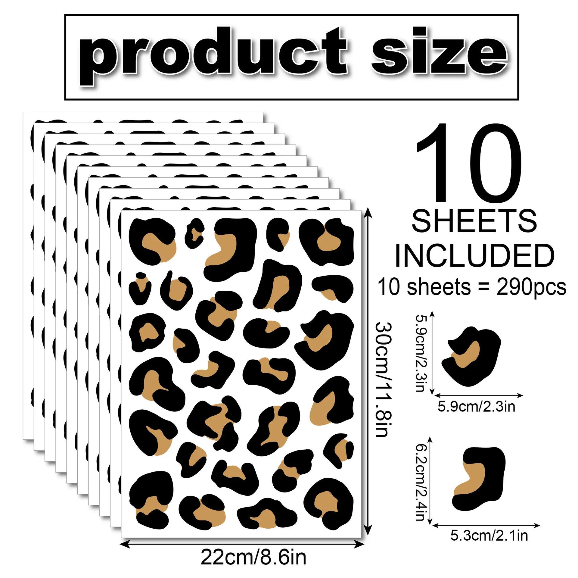 

10 листов леопардового принта наклейки на стену нерегулярные точки простой стиль черный текстурный фон стены виниловые наклейки украшение дома 30cmx22cm