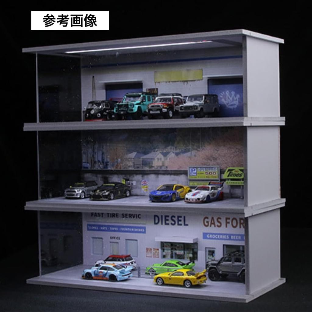 Moreart 1/64 Scale Garage Parking Lot Japanese Streetscape Diorama MO914400 Pit Model (Blue) [Parallel Import]