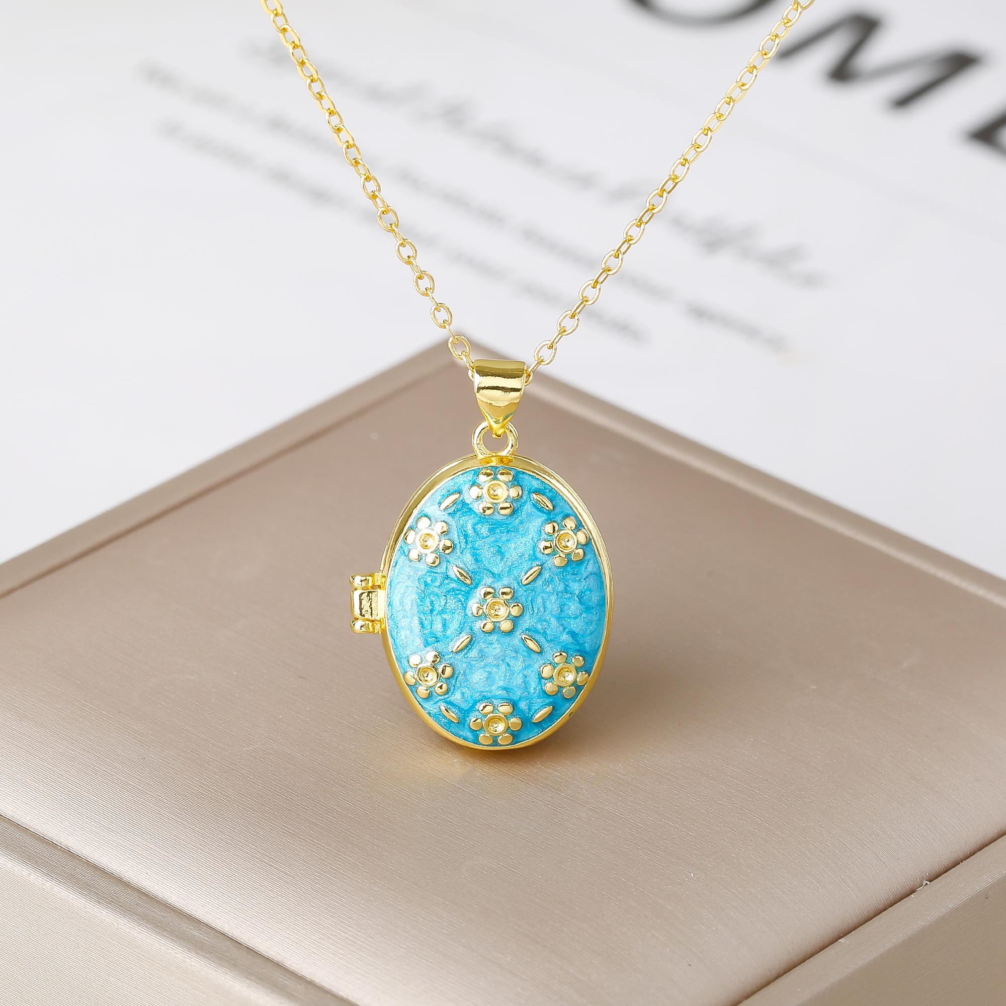 New Arrival Openable Photo Box Metal Enamel Art Pendant Necklace Charming for Men s Women s Party Birthday Jewelry Choker Gift