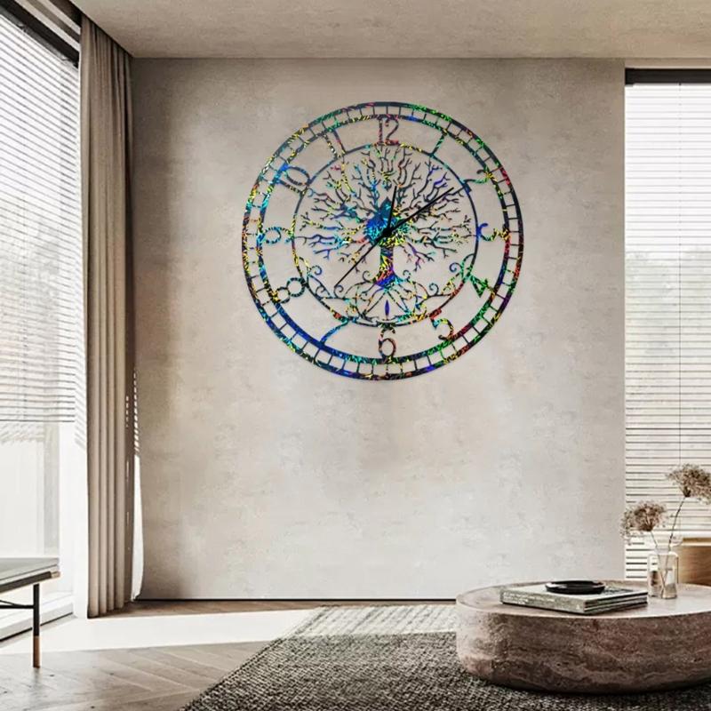 Round Resin Mold Silicone Texture with Life Tree Pattern for Wall and Bedroom Home for Crafting Unique Wall Clocks