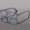 [Vintage Flat Lens Glasses] Unisex Full-Frame Metal Vintage Flat Lens Glasses - 1 Pair - New Summer Fashion Trend for Business Casual Daily Wear