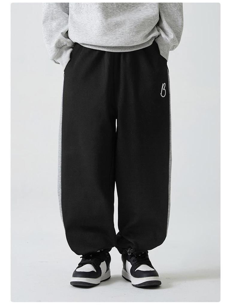 Hai Ma 2025 Autumn Boys' Terry Sweatpants - Korean Style Fashionable Sports Pants for Kids