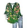 Summer Tops For Women Cute V Neck 3/4 Sleeve Blouses Floral Print Top Casual Shirts