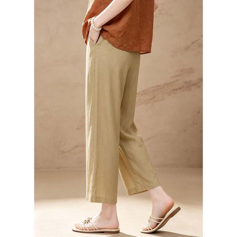 D.F.DEAR Women's High-Waisted Wide-Leg Capri Pants