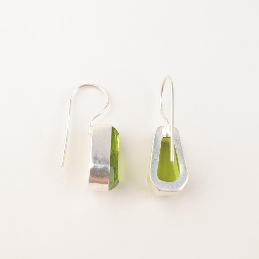Peridot Edelstein 925 Sterlingsilber Schmuck Handgefertigte Ohrringe 1,26" Geschenk für Sie EE-138-7