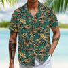 Men's Vintage Button Down Bowling Shirts Short Sleeve Summer Beach Shirt