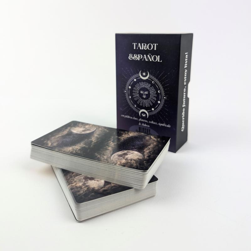 Spanish Edition Learning Tarot Card Deck for Beginners with Meanings On Them Including Chakras, Planets, Zodiac, Elements, Yes or No