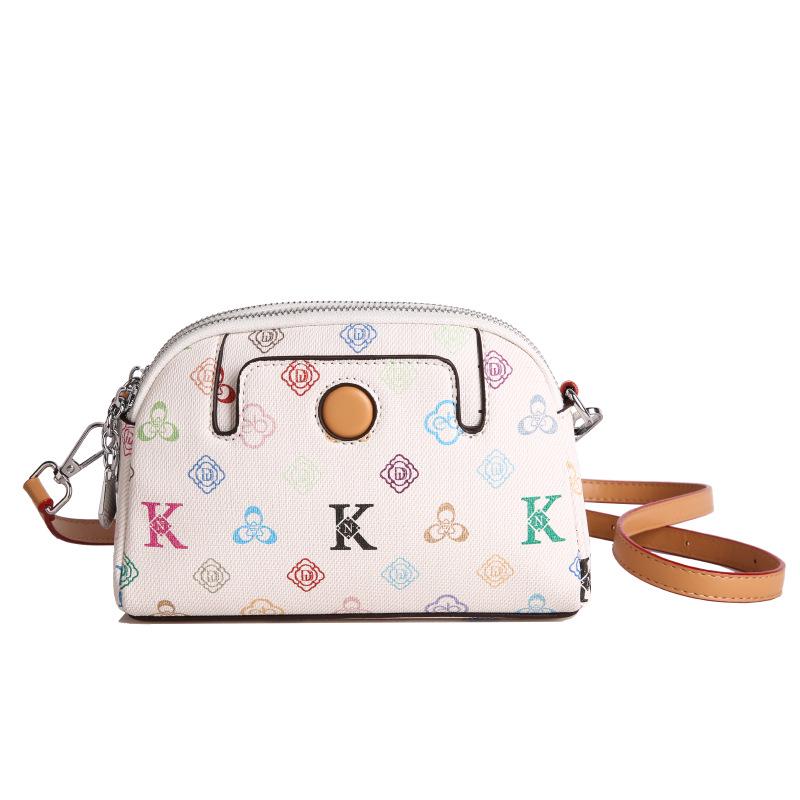 

2025 Женская Роскошная Двухслойная Сумка Кроссбоди - Вместительная Сумка для Телефона с Улучшенным Принтом и Молнией белый