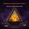 Halloween Swag Triangle Wind Lamp With Witch Ghost Pumpkin Print For Party Decorations And Gifts