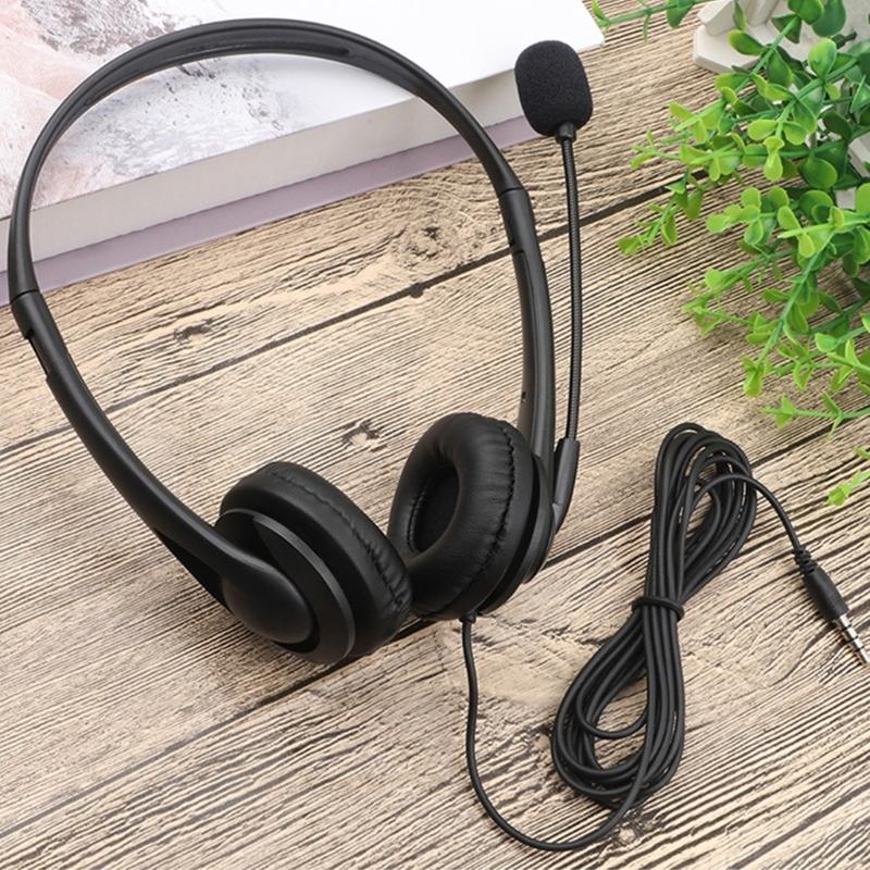 Corded Headsets with 3.5mm Plug Soft Skin Friendly Comfortable Over Ear Headphones for Conferencing and Music