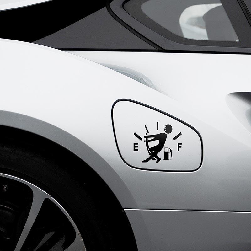 Funny Car Stickers Men Pull Fuel Tank Pointer Reflective Car Stickers Window Warning Sign Decal Car Styling Car Accessories