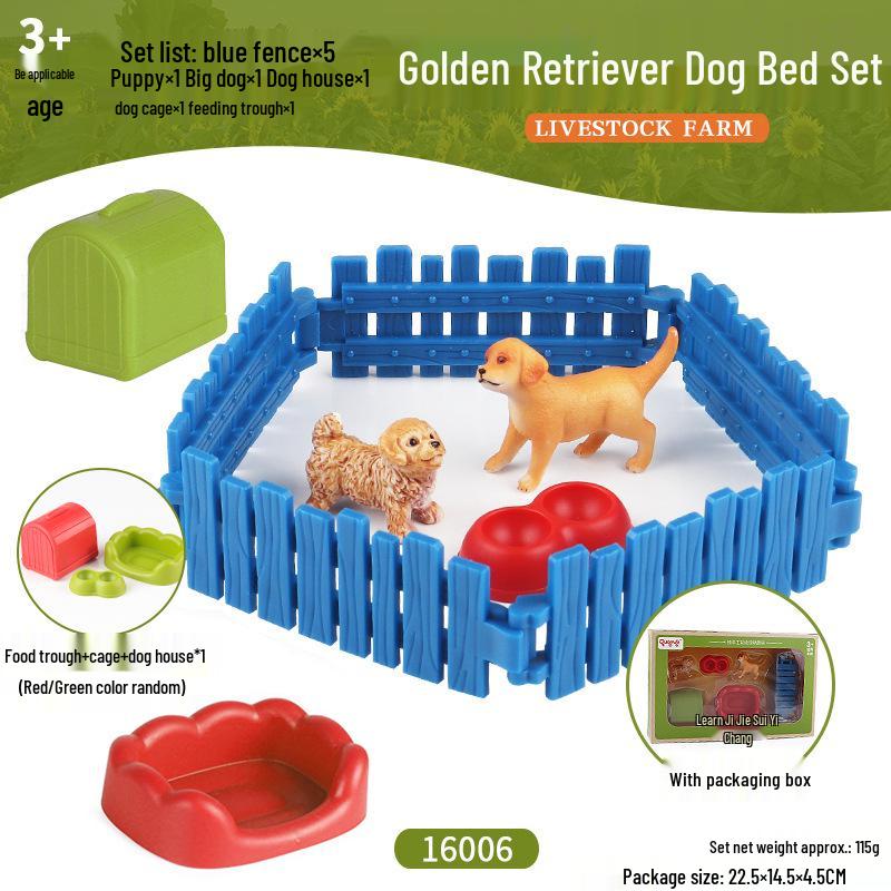 Animal Model Ranch Set: Chicken, Dog, Cow, Sheep, Horse Miniature Toy Scene