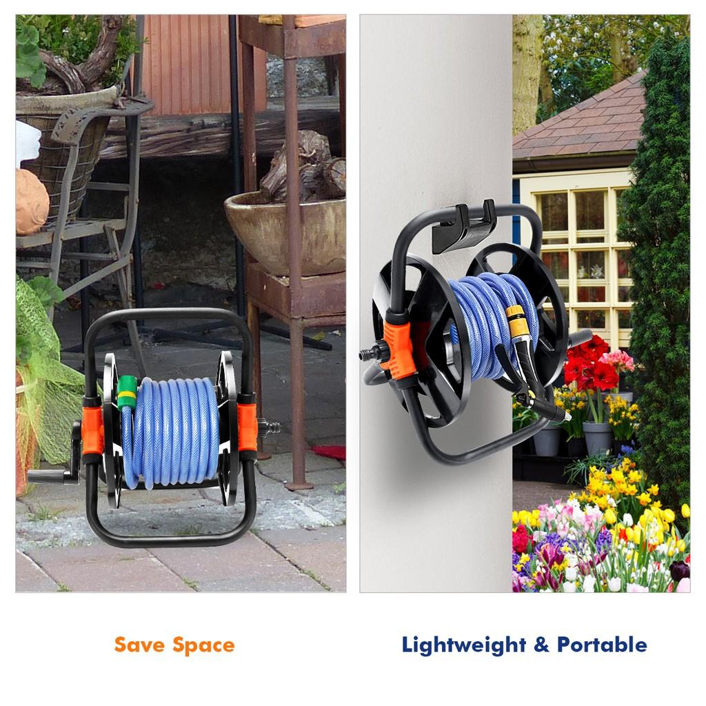 Portable Pipe Reel Holder Garden Hose Cart Water Pipe Storage Cart 1168g 15-20M 26*23*34cm