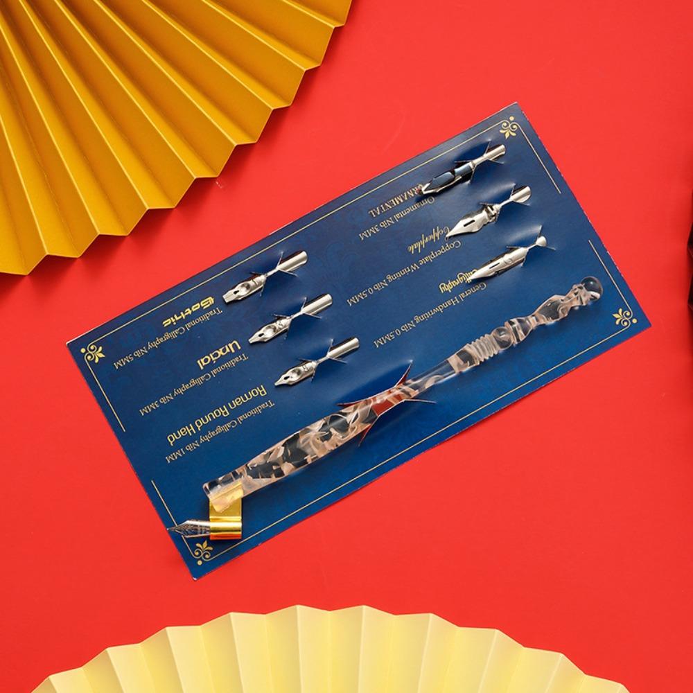 Stainless Steel Tip Dip Pen Kit With Holder Comic Dip Pen Portable Signature Pen  Students