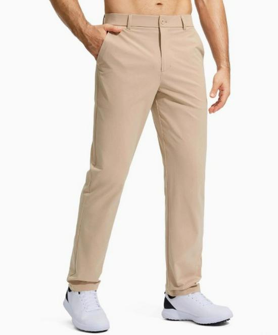 2026 Men's Mid-Waist Stretch Golf Pants - Quick-Drying, Lightweight, Plus Size, Straight Leg, Solid Color