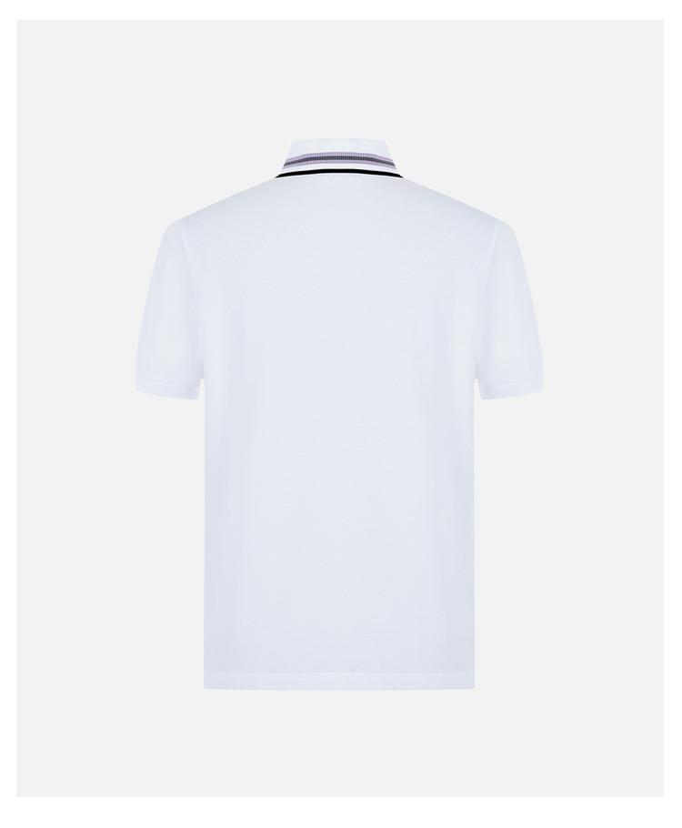 [Contrast Striped Embroidered Logo] Spring and Summer Solid Color Clean and Versatile Men's Polo Shirt with a Collar and Short Sleeves