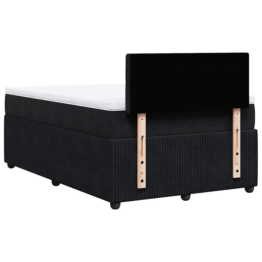 Box Spring Bed with Mattress Black 120x190 Cm Velvet