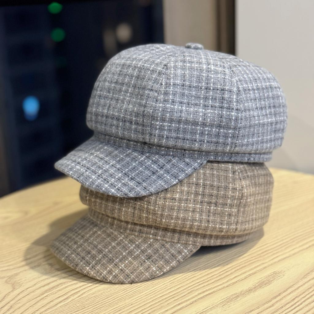 Octagonal Hat for Women In Autumn and Winter New Fashionable and Versatile Face Showing Beret British Retro Peaked Hat