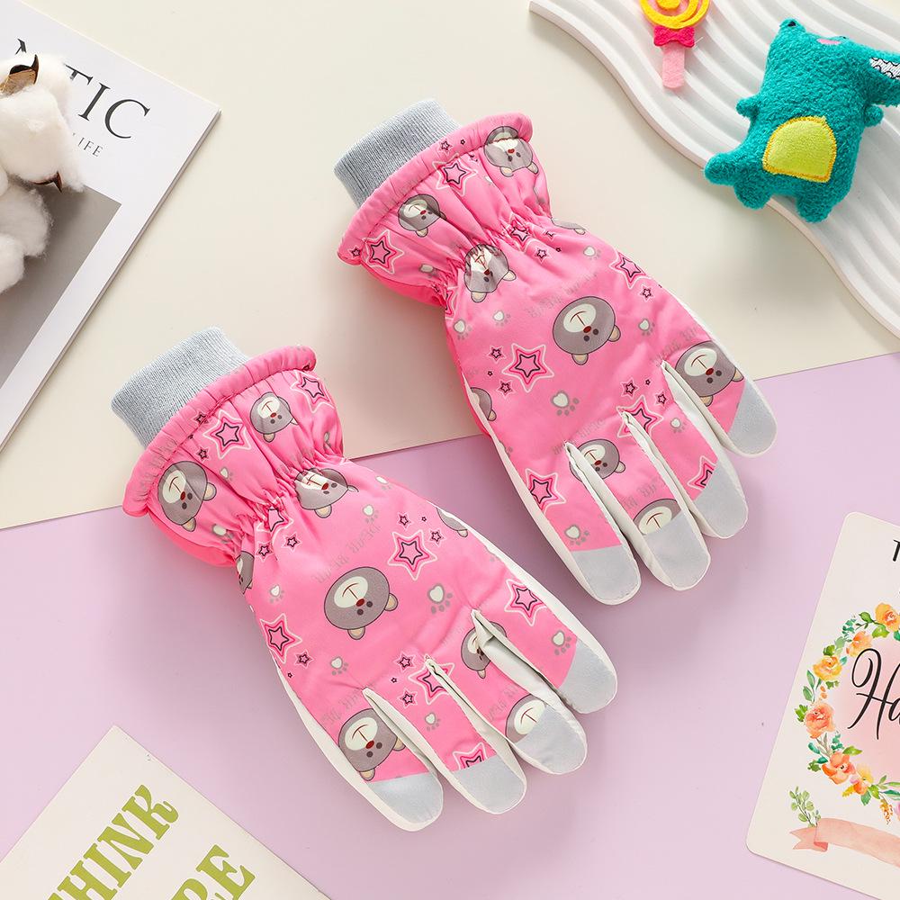 Windproof Children's Winter Ski & Cycling Gloves - Water-Repellent, Fleece-Lined, Cold-Resistant for Boys & Girls