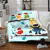 1Pc Christmas Minions Celebration Blanket Soft Throw Blanket For Home Bedroom Bed Sofa Travel Office Solid Christmas Blanket