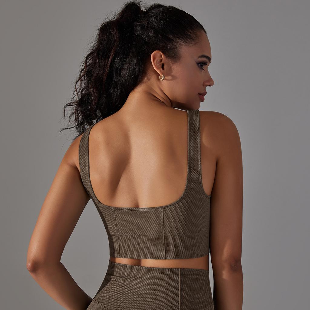 New Seamless Knitted Solid Color Dot Suspender, Beautiful Back Bra, Sports Running Fitness Suit, Vest For Women