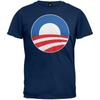 Obama - Large Rising Sun Logo Navy Adult Mens T-Shirt