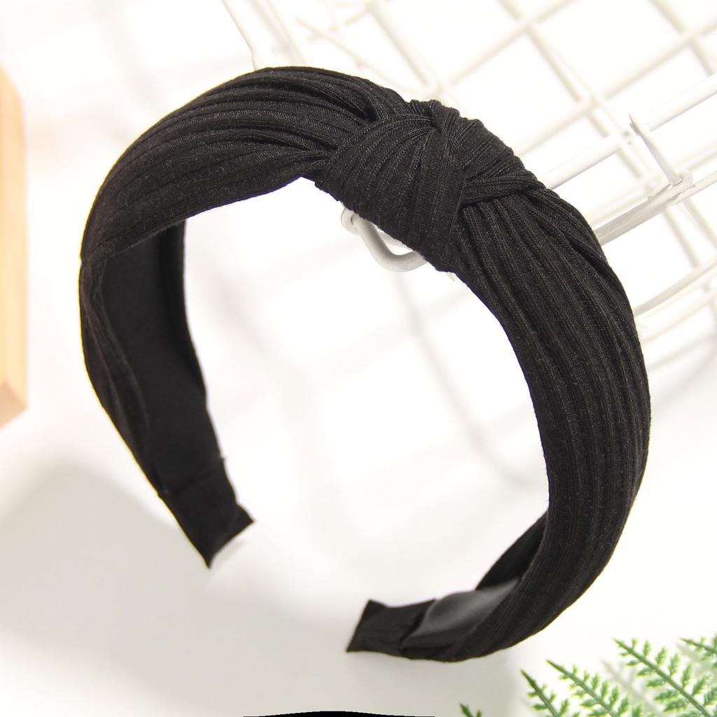 Duoling Korean Style Knotted Solid Color Headband for Women