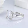 S925 Sterling Silver Square Pagoda Cut Ring with D Color Zircon for Women