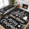 Christmas Custom Name Printed Square Area Rug Soft Non Slip Floor Carpet For Bedroom Holiday Gift